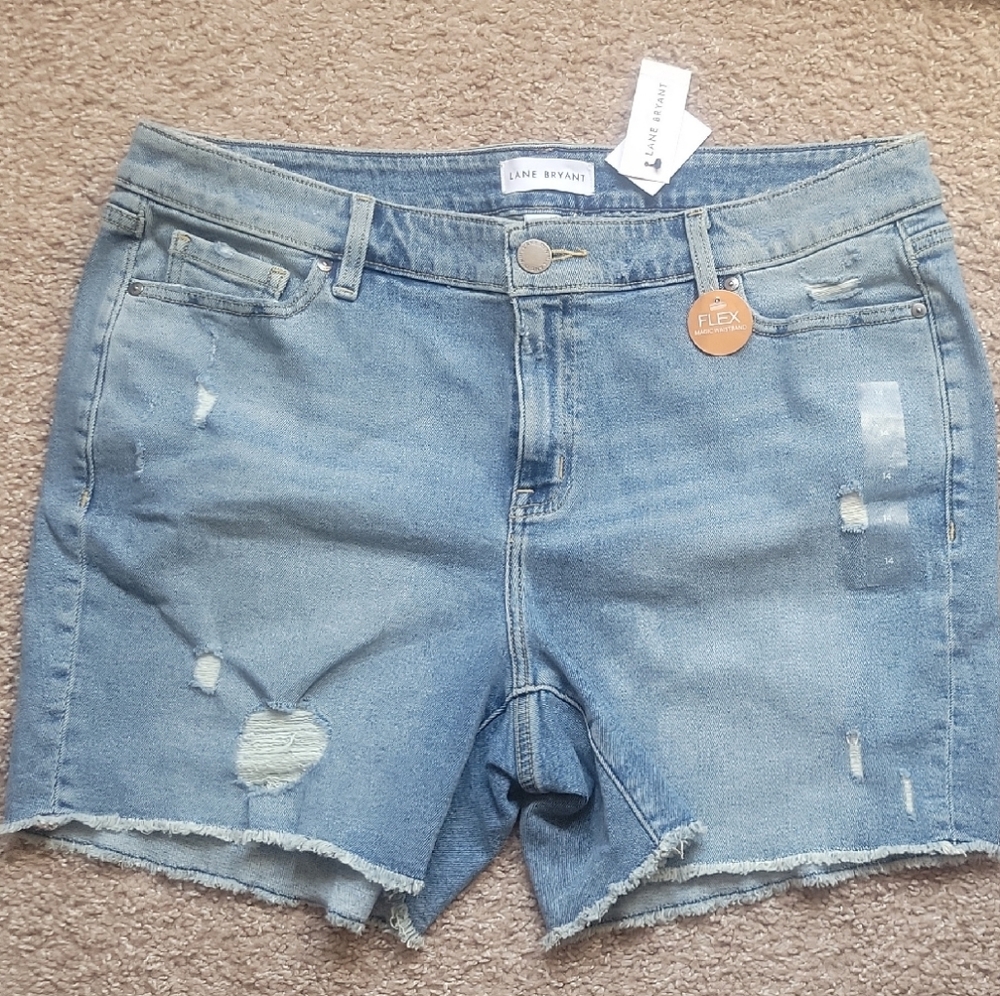 Lane Bryant Light Blue Distressed Denim Shorts